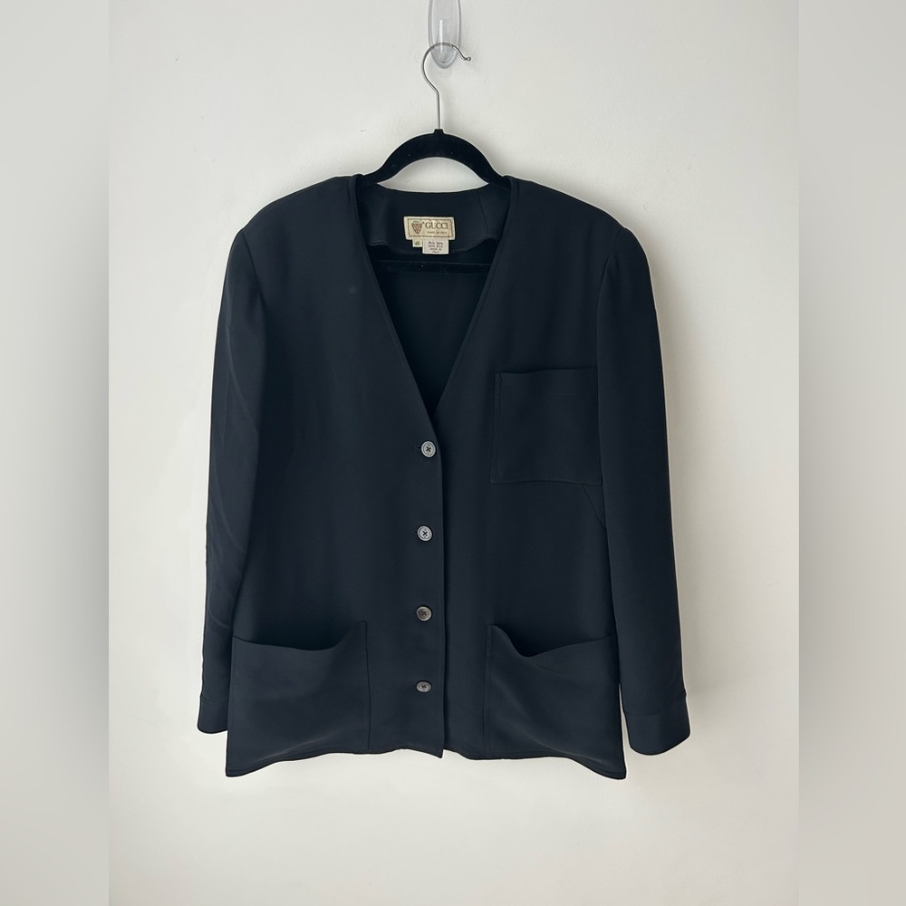 Vintage Gucci 100% Silk Blazer | EU 46 / US 10–12 | Made in Italy